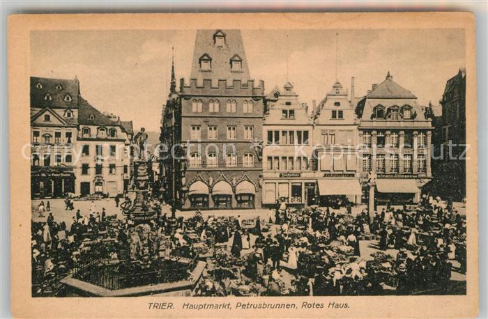 TRIER  CITY Hauptmarkt Rotes Haus Petrusbrunnen