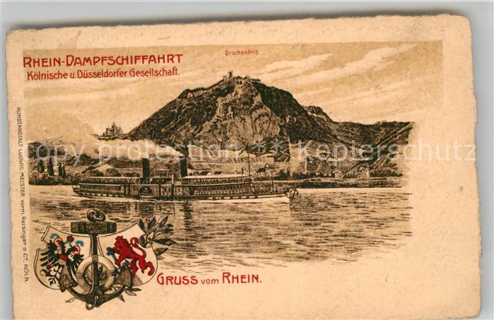Koenigswinter Drachenfels Rhein Dampferschifffahrt