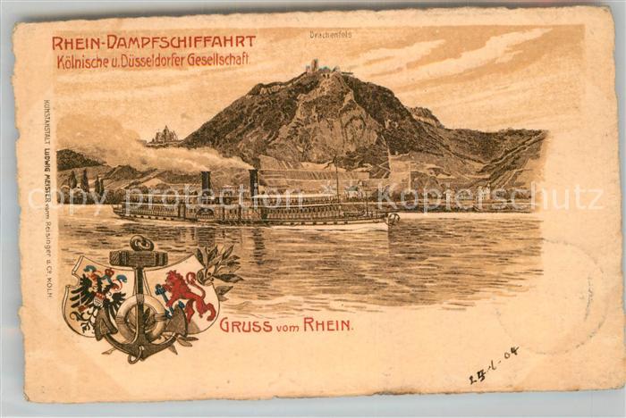 Koenigswinter Drachenfels Rhein Dampfschifffahrt Personendampfer