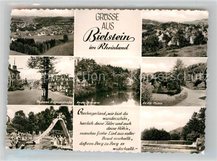 Bielstein Teilansicht Postamt Freibad Wiehlpartie