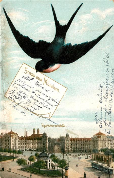 Muenchen Bayern Karlstorrondell Strassenbahn