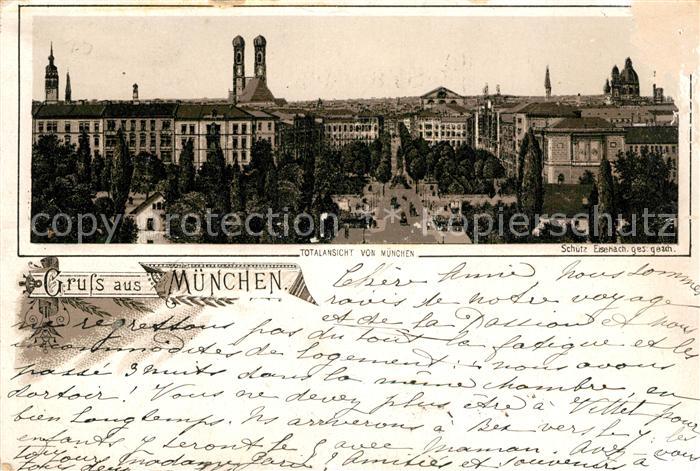 Muenchen Bayern Panorama Frauentuerme