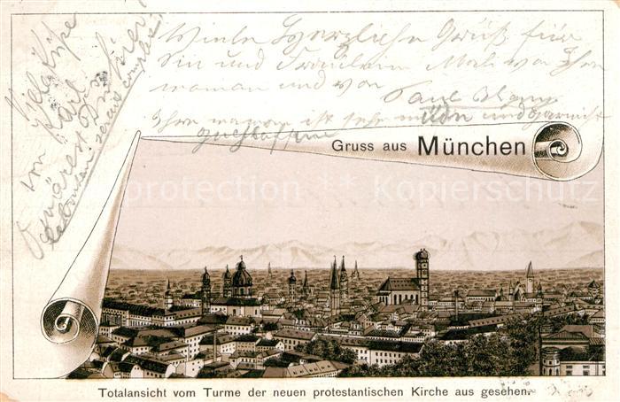 Muenchen Bayern Panorama Kirchtuerme Frauemtuerme