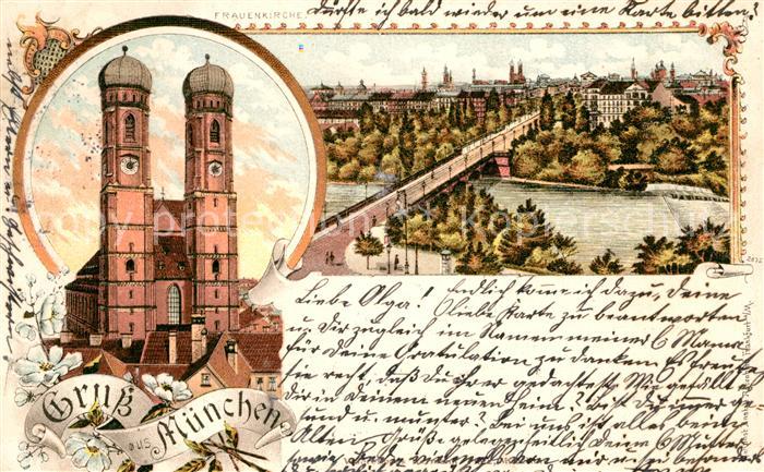 Muenchen Bayern Frauenkirche Bruecke