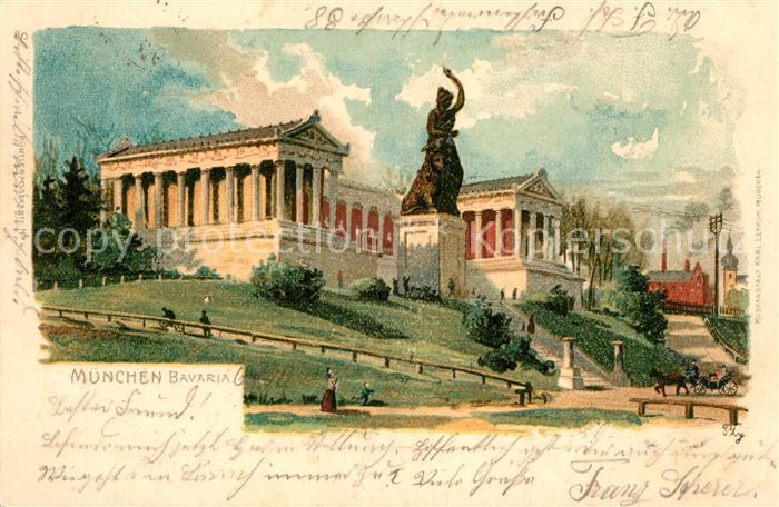 Muenchen Bayern Bavaria Ruhmeshalle Kuenstlerkarte Phy