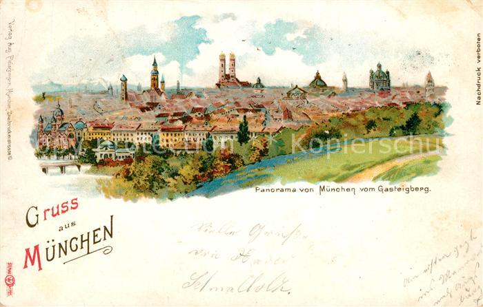 Muenchen Bayern Panorama der Kirchtuerme