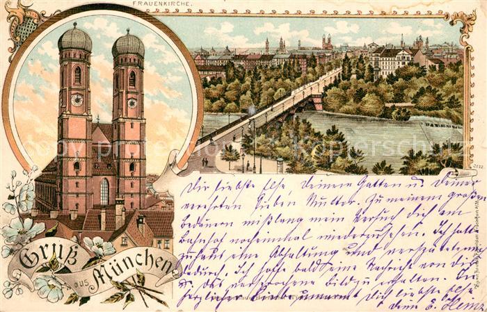 Muenchen Bayern Frauenkirche Bruecke