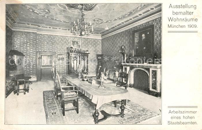 Muenchen Bayern Ausstellung Wohnraeume Arbeitszimmer Staatsbeamten