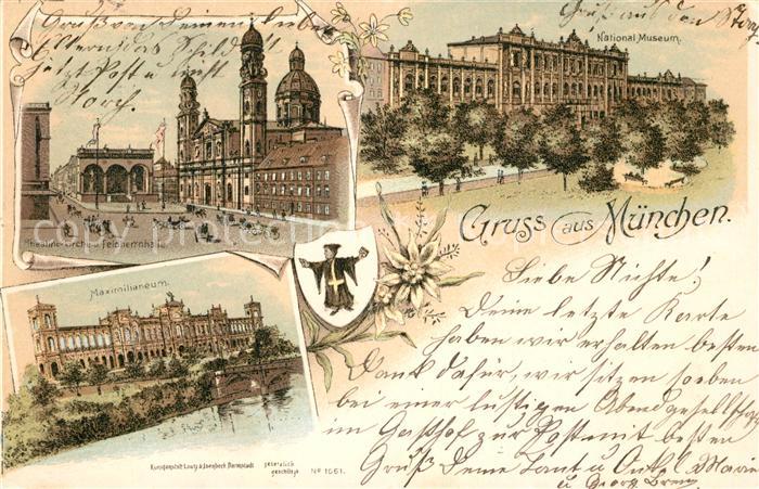 Muenchen Bayern National Museum Maximilianeum Feldherrnhalle Kirche