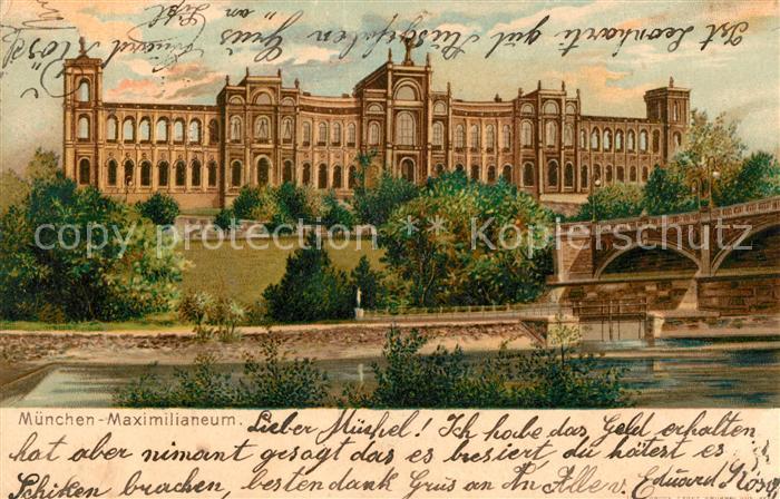 Muenchen Bayern Maximilianeum Bruecke