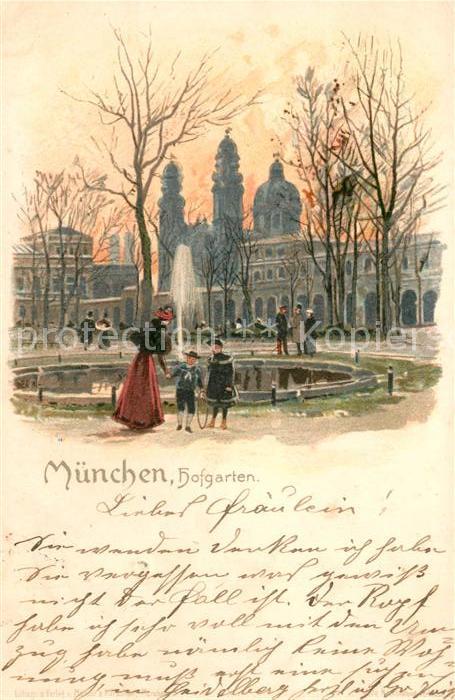 Muenchen Bayern Hofgarten Kuenstlerkarte