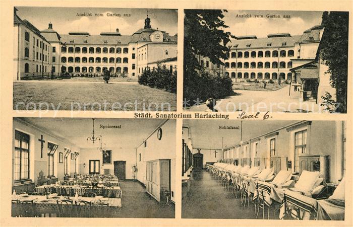Harlaching Muenchen Sanatorium Speisesaal Schlafsaal Garten