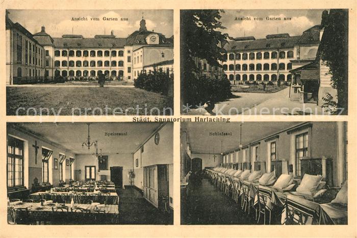 Harlaching Muenchen Sanatorium Garten Speisesaal Schlafsaal