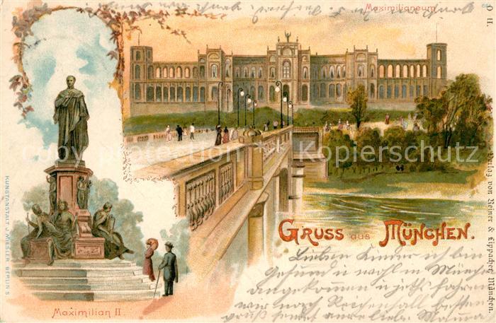 Muenchen Bayern Maximilianeum Bruecke Denkmal Maximilian
