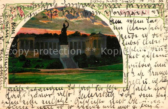 Muenchen Bayern Bavaria Ruhmeshalle Kuenstlerkarte