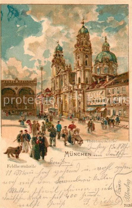 Muenchen Bayern Theatinerkirche Kuenstlerkarte Heinisch