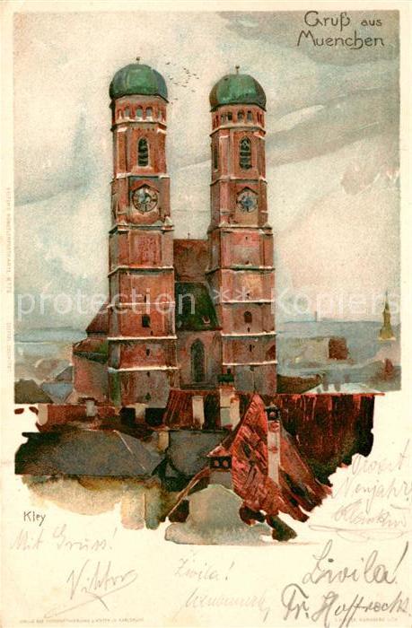 Muenchen Bayern Frauenkirche Kuenstlerkarte Kley