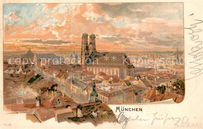 Muenchen Bayern Panorama Frauenkirche
