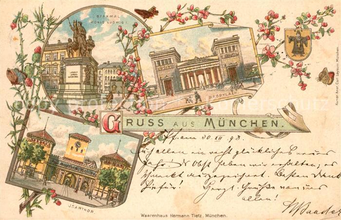 Muenchen Bayern Isartor Denkmal Ludwig I