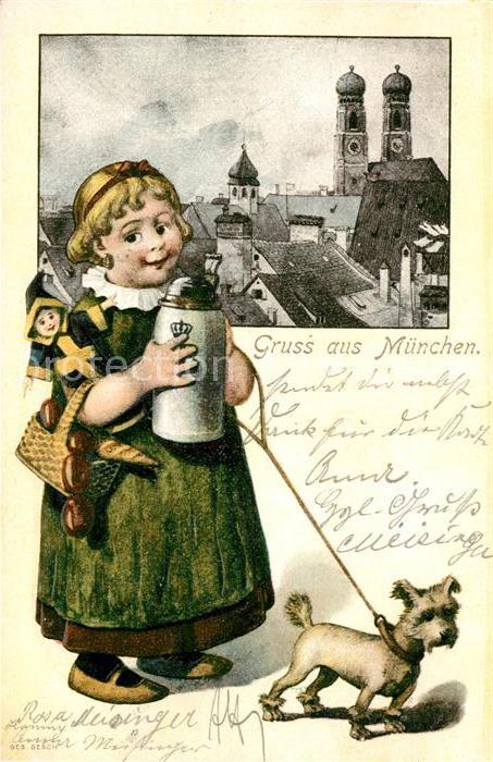 Muenchen Bayern Frauenkirche Muenchner Kindl mit Bierkrug