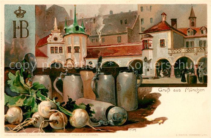 Muenchen Bayern Hofbraeuhaus Bierkruege Rettich Kneiphof