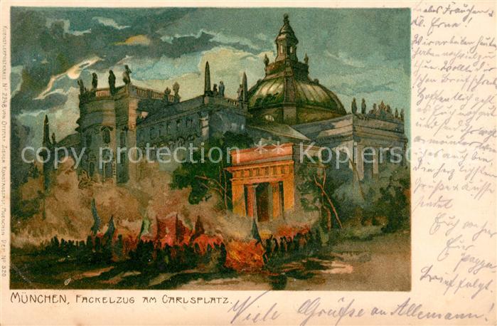 Muenchen Bayern Carlsplatz Kuenstlerkarte