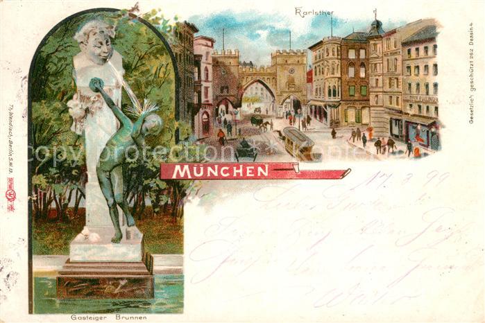 Muenchen Bayern Karlstor Gasteiger Brunnen