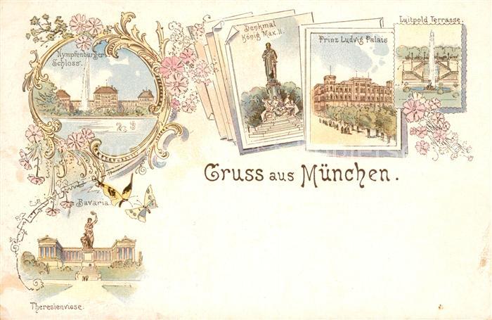 Muenchen Bayern Prinz Ludwig Palais Denkmal Koenig Max Luitpold Terrasse Theresi