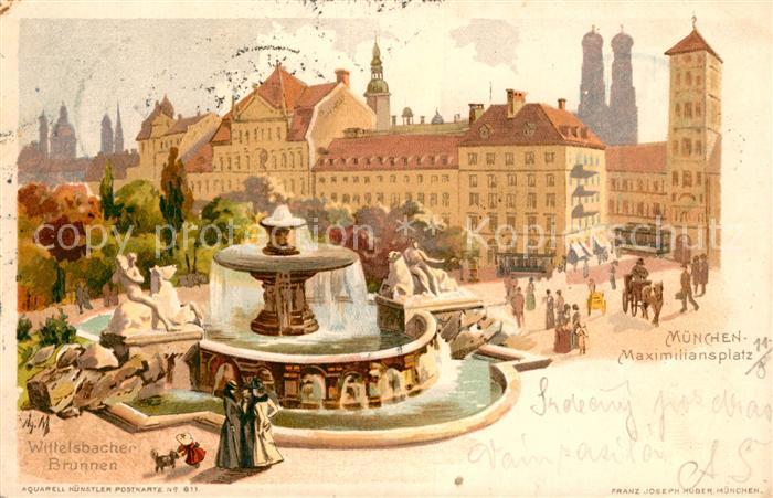 Muenchen Bayern Wittelsbacher Brunnen Maximiliansplatz