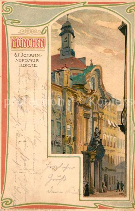 Muenchen Bayern Sankt Johann Nepomuk Kirche