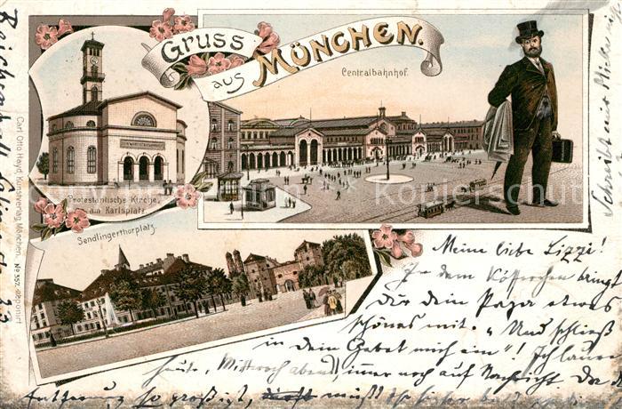 Muenchen Bayern Centralbahnhof Sendlingertorplatz Karlsplatz Kirche