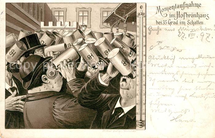 Muenchen Bayern Hofbraeuhaus Trinkgelage Karikatur