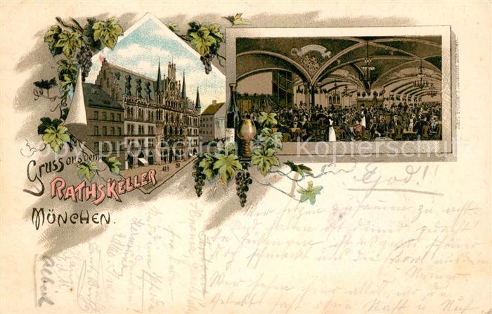 Muenchen Bayern Ratskeller Rathaus