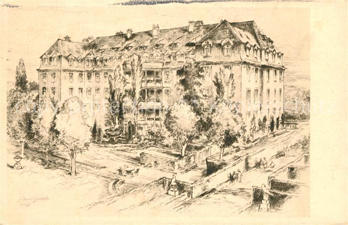 Nymphenburg Krankenhaus vom Dritten Orden Kuenstlerkarte Paul Geissler