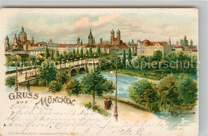 Muenchen Bayern Bruecke Panorama