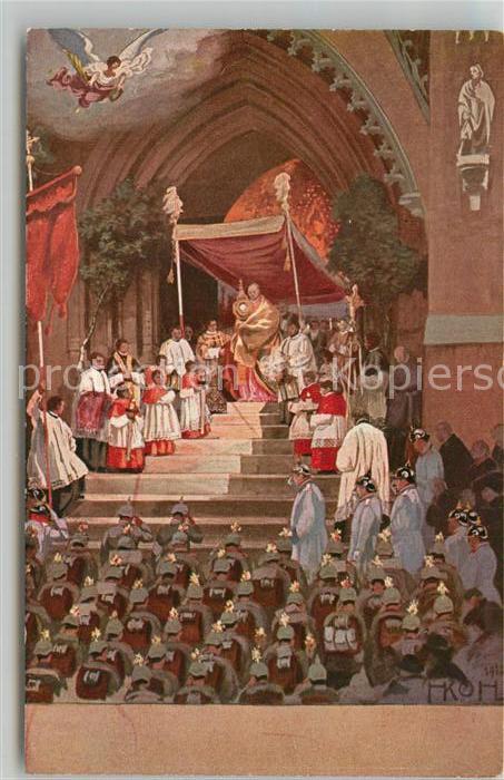 Muenchen Bayern Kuenstlerkarte Kohl Truppenaussegnung der Johanniskirche