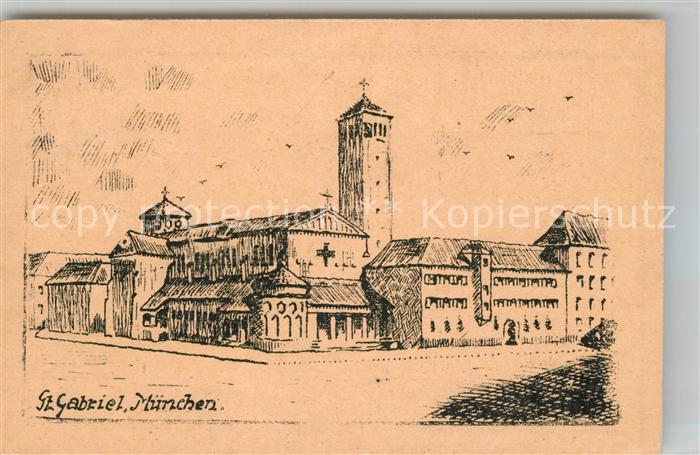 Muenchen Bayern Sankt Gbriel Kuenstlerkarte