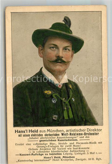 Muenchen Bayern Hans Held Welt Reklame Orchester