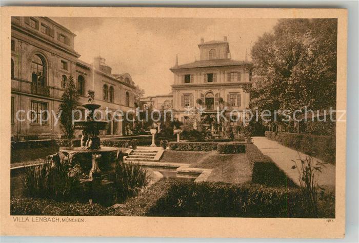 Muenchen Bayern Villa Lenbach Garten Springbrunnen