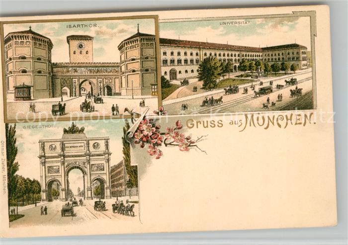Muenchen Bayern Universitaet Siegesthor Isarthor