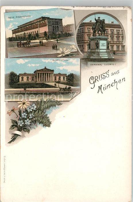 Muenchen Bayern Denkmal Ludwig I Pinakothek Glyptothek