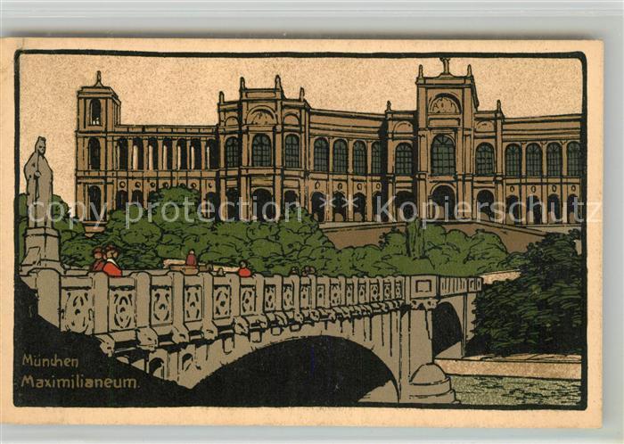 Muenchen Bayern Maximilianeum Bruecke