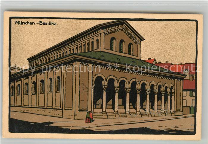 Muenchen Bayern Basilika Kuenstlerkarte Stein