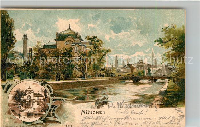 Muenchen Bayern Isarlust Kuenstlerkarte