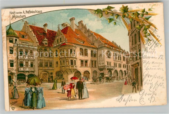 Muenchen Bayern Hofbraeuhaus Kuenstlerkarte