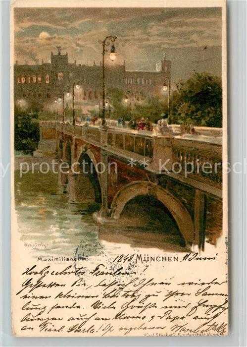 Muenchen Bayern Maximilianeum Abend