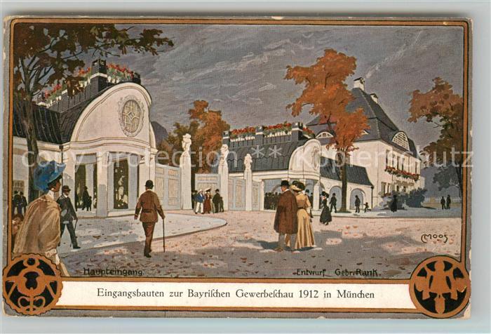 Muenchen Eingangsbauten Bayerische Gewerbeschau Kuenstler Moos