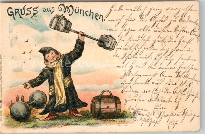 Muenchen Bayern Hofbraeuhaus Karikatur