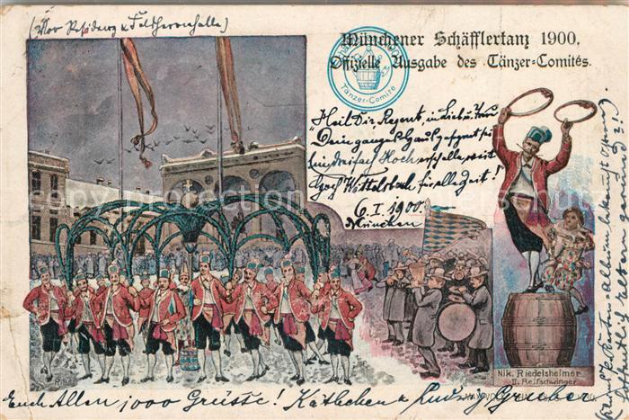 Muenchen Bayern Schaefflertanz vor Feldherrnhalle