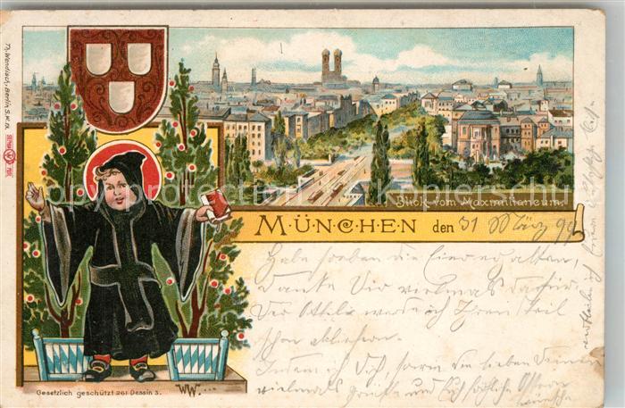 Muenchen Bayern Panorama Maximilianeum Muenchner Kindl